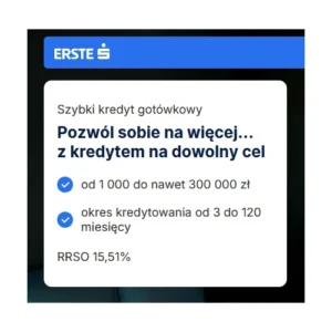 Kredyt gotówkowy do 300 000 zł – Erste Bank