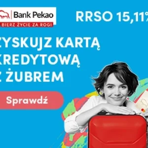 Karta Kredytowa z Żubrem Bank Pekao, mile Miles & More, raty 0% i 59 dni bez odsetek