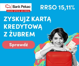 Karta Kredytowa z Żubrem - do Podróży i Zakupów Bank Pekao 1 Karta Kredytowa z Żubrem Bank Pekao, mile Miles & More, raty 0% i 59 dni bez odsetek