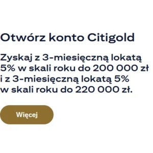 Konto Citigold bankowość premium oszczędności w Citi Handlowy