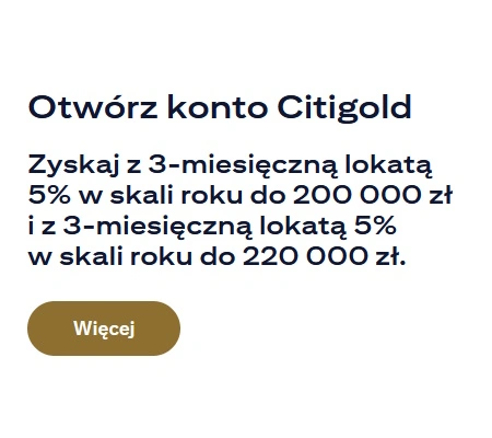 Konto Citigold - Rachunek w Banku Citi Handlowy 1 Konto Citigold bankowość premium oszczędności w Citi Handlowy