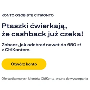 CitiKonto rachunek bankowy Citi Handlowy z premia do 650 zł