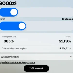 Wniosek o pożyczkę Creditstar przez internet i plan miesięcznej spłaty