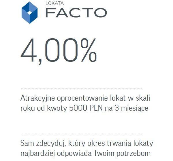 Lokata Facto - do 4,00% Bezpieczne Oszczędzanie BFF Bank 1 Lokata Facto online 4 procent w BFF Bank do 60 miesięcy, oszczędzanie przez internet