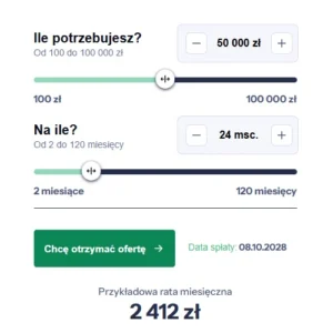 Funeda - internetowy wniosek o pożyczkę i wybór rat
