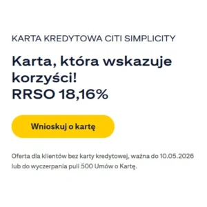 Karta kredytowa Citi Simplicity + Apple Watch SE 3, promocja Citi Bank Handlowy