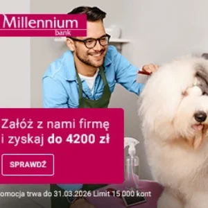 Darmowe konto firmowe Millennium Mój Biznes z premią do 4200 zł