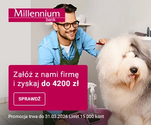 Konto Firmowe Mój Biznes z Premią - Online od Millennium Bank 1 Darmowe konto firmowe Millennium Mój Biznes z premią do 4200 zł