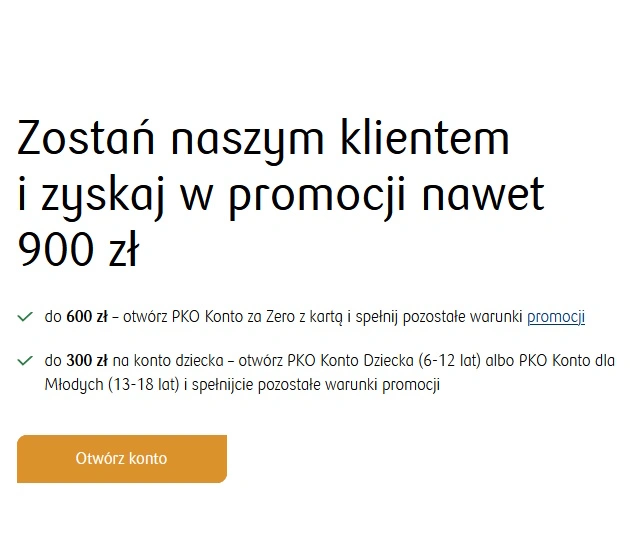 Konto za Zero - z Kartą i Premią do 900 zł PKO Bank 1 PKO Konto za Zero z kartą płatniczą w PKO Bank Polski - rachunek osobisty online z premią do 900 zł
