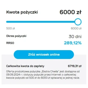 Provident Ekstra Chwila - pożyczka krótkoterminowa online z jednorazową spłatą
