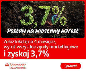 Lokata Online Nowe Środki - 3,7% Santander Consumer Bank 1 Lokata Online Nowe Środki Santander Consumer Bank – bez konta 3,7% zysku na 4 miesiące
