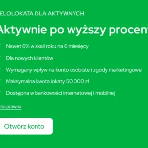 VeloLokata dla Aktywnych VeloBank - 6 procent w skali roku na 6 miesięcy, lokata bankowa do 50 000 zł